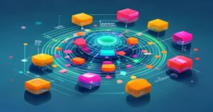 Isometric illustration of Coreball game mechanics